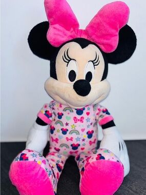 Disney Minnie Mouse Plush - Pink Bow & Multicolor Outfit